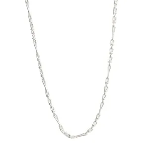 Collar de cadena de plata minimalista elegante con eslabones irregulares para mujer