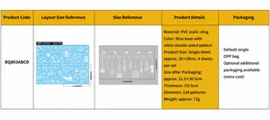 Specificaties van kerst elektrostatische raamstickers set met 134 elementen en maten
