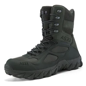 Langlebige olivgrüne High-Top Taktikstiefel für Outdoor-Wandern und Trainingseinsätze