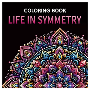 Vibrant Mandala Malbuch 'Life in Symmetry' mit kunstvollen Mustern für Erwachsene