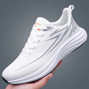 Men Summer Breathable Fly-woven Mesh Running Shoes Lightweight Non-slip Casual Sneakers Fashion Thick Sole Walking Shoes