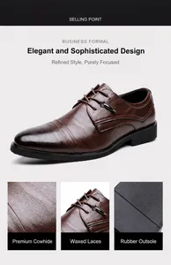 Dettagli in pelle bovina goffrata e lacci cerati per scarpe da ufficio eleganti da uomo.