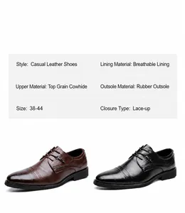 Specifiche dettagliate per scarpe casual da uomo in pelle di vacchetta di qualità