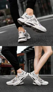 Lightweight men's breathable white mesh sneakers for casual sports and outdoor walking.
