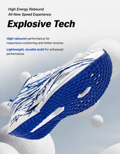 Macro view of high-rebound sports shoe sole with breathable mesh and shock absorption