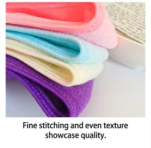 Detailed stitching and soft texture of multi-color spa headbands for face washing