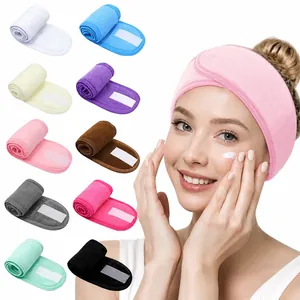 Women Adjustable Spa Headband Soft Knitted Polyester Face Wash Hair Band For Makeup Skincare Yoga Sports Headwrap