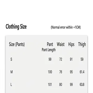Guide des tailles détaillé pour pantalons décontractés en velours côtelé vintage femme