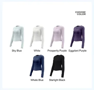 Slim fit long sleeve yoga top collection available in six different stylish colors