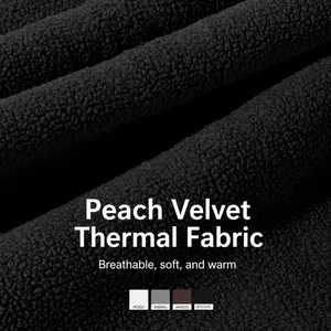 Soft peach velvet fleece texture for winter yoga jackets in various colors