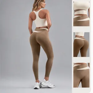 Conjunto de yoga de 2 piezas para mujer con leggings de cintura alta y sujetador deportivo