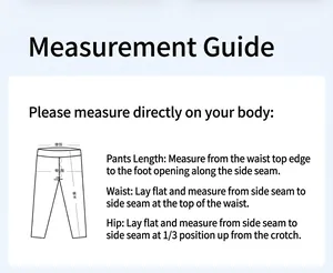 Infographic guide showing measurement methods for women's high-waisted sports yoga pants