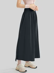 Casual loose wide-leg culottes with elastic high waist for sports and leisure wear
