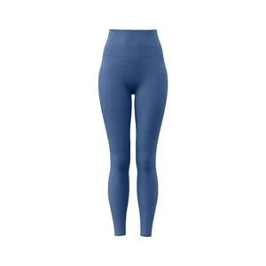 Leggings da yoga a vita alta blu acciaio con effetto modellante per lo sport