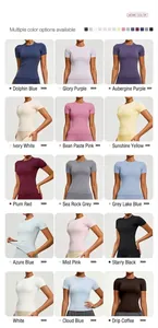 Explore multiple color options for this slim fit women's short sleeve yoga sports top