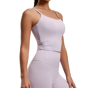 Haut de yoga antichoc et legging taille haute pour femmes en couleur lavande sport