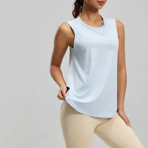 Canotta Yoga Larga da Donna Giuntura in Mesh Traspirante Senza Maniche Gilet Fitness per Palestra Corsa Sport Top