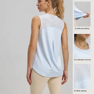 Canotta da yoga ampia e traspirante con pannello in mesh per il fitness e la corsa