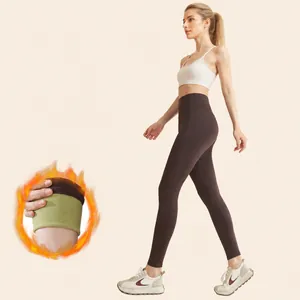 Women High Waist Fleece Lined Yoga Pants Tummy Control Hip Lifting Thermal Sports Leggings Thick Warm Winter Bottom