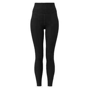 High waisted black thermal yoga leggings for winter fitness and tummy control