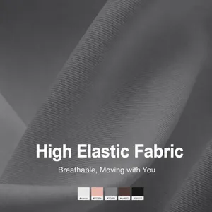 Texture de tissu yoga haute élasticité en polyester élasthanne avec nuancier de couleurs.