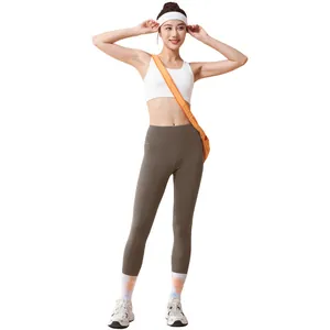 Women's high-waisted fleece-lined yoga leggings for winter fitness and gym workout.