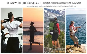 Comfortable men's workout capri pants perfect for running, hiking, and daily outdoor activities