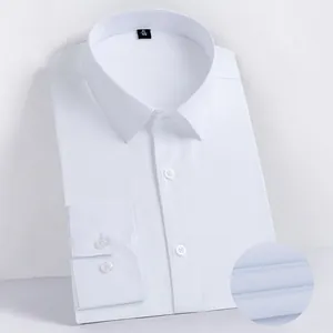 Chemise classique blanche pour homme coupe slim avec tissu business sans repassage