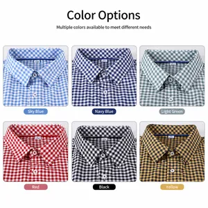 Men's premium checkered shirt collection featuring high-stretch fabric in six classic colors