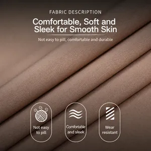 Close-up of smooth brown fabric texture for men's anti-wrinkle long-sleeve business shirt