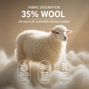 Hochwertiger Hemdenstoff mit 35 % reiner Wolle und weichem Samt-Finish für Herren