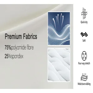 Nahaufnahme von Premium-Yoga-Stoff mit 75% Polyamid und 25% Elasthan Details.