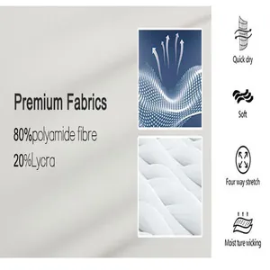 Vista dettagliata del tessuto premium traspirante utilizzato nei top per fitness e yoga.