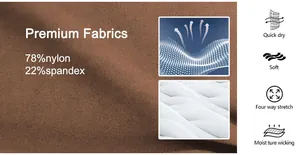 Détail du tissu de sport marron avec 78 % de nylon et 22 % d'élasthanne