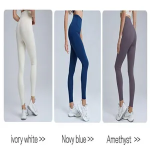 High waist naked feeling breathable sport leggings shown in three different colors