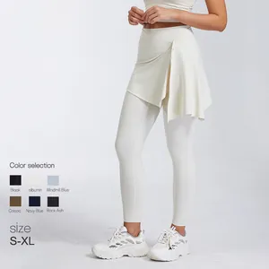 Hoch taillierte Yoga-Leggings mit abnehmbarem Rock zur Hüftabdeckung für das Training