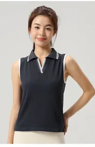 A high-quality sleeveless V-neck polo shirt for tennis and running sports activities