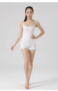 Slim fit white floral bodysuit with colorful heart print and delicate lace trim