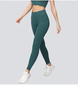 Nahtlose Sport-Leggings in Petrol mit hohem Bund, Rippenstruktur und Kompressionspassform
