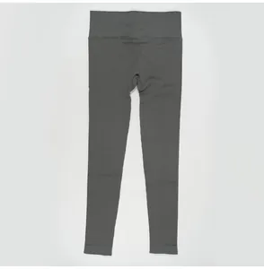 Leggings da yoga grigio scuro a vita alta con trama a coste sottili