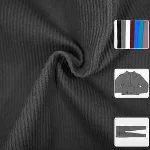 Detailed view of seamless ribbed nylon-spandex fabric for yoga sets