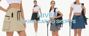 Sélection de jupes-culottes de randonnée fonctionnelles pour femmes en quatre couleurs.