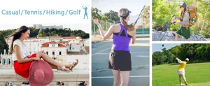 Vues détaillées d'une jupe cargo de sport pour femme pour tennis, golf et randonnée.