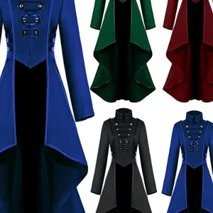 Detailansicht der mittelalterlichen viktorianischen Frackjacke für Damen in Farben.