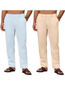 Herren Casual Atmungsaktiv Polyester Gerade Hose Kordelzug Elastischer Bund Einfarbig Leichte Hose Für Täglich Urlaub