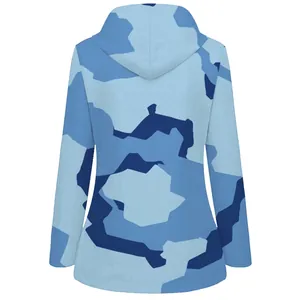 Back view of a men's hooded camouflage water-repellent outdoor windbreaker jacket