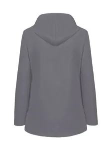 Vue arrière d'une veste d'extérieur à capuche imperméable gris foncé pour l'alpinisme