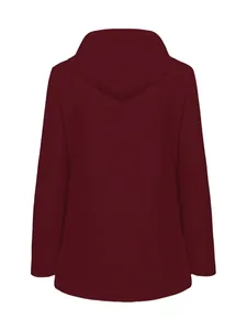 Vue arrière d'une veste de montagne d'extérieur bordeaux imperméable et à capuche