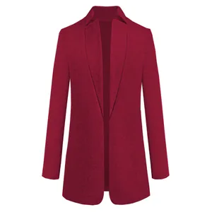 Detailed front view of an elegant burgundy stand-collar woolen coat for autumn and winter