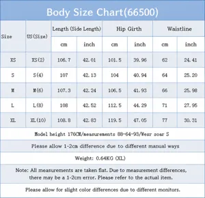 Comprehensive size chart for women's denim jeans with CM and Inch measurements data.